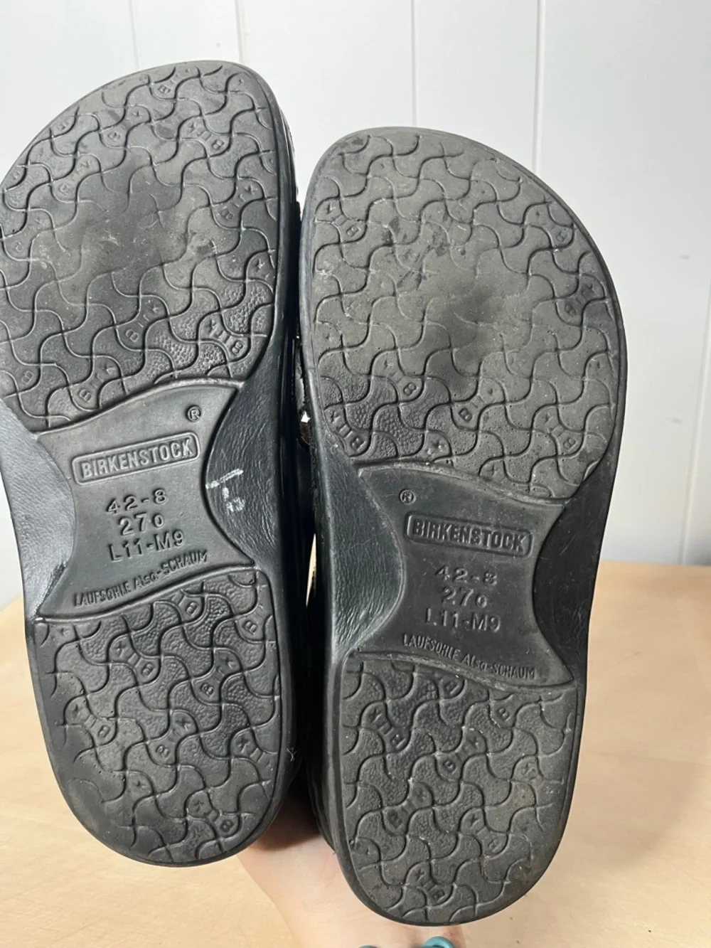 Birkenstock Madeira Black leather fisherman shoes size 42 Regular/Wide